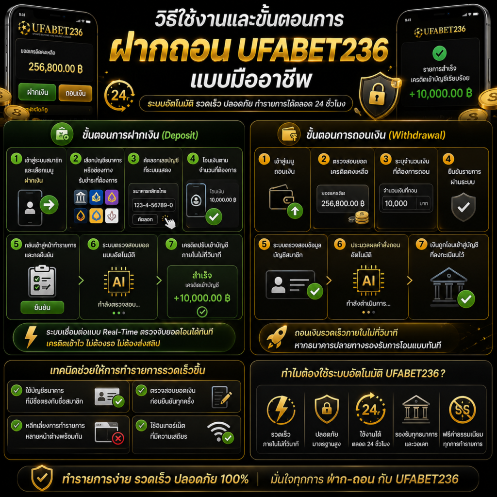 ขั้นตอนการฝากถอน